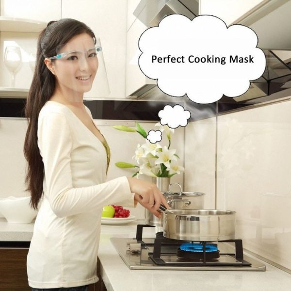 Anti-Saliva Splash Anti-Spitting Anti-Fog Anti-Oil Transparent Face Mask Face Shield (Transparent) - Image 5