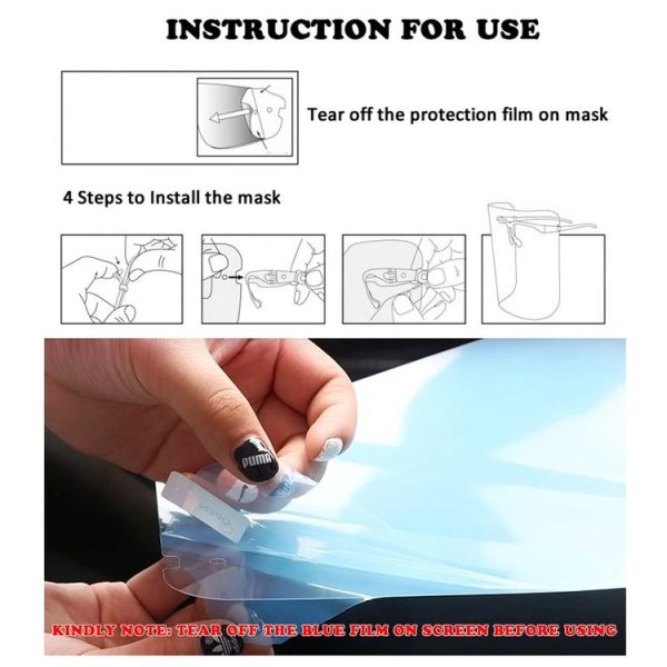 Anti-Saliva Splash Anti-Spitting Anti-Fog Anti-Oil Transparent Face Mask Face Shield (Transparent) - Image 6