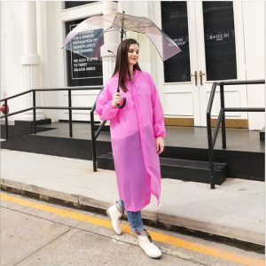 Disposable PEVA Environment Transparent Raincoat Outdoor Hiking Siamese Raincoat (Pink)