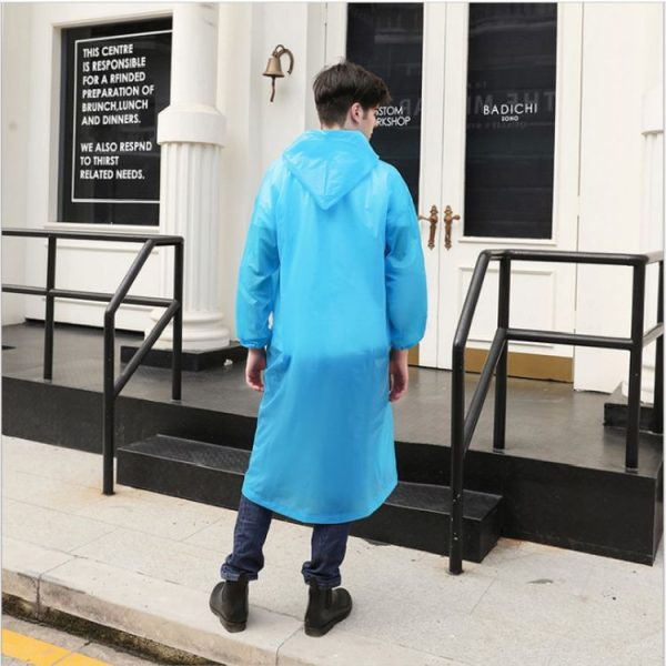 Disposable PEVA Environment Transparent Raincoat Outdoor Hiking Siamese Raincoat (Pink) - Image 6