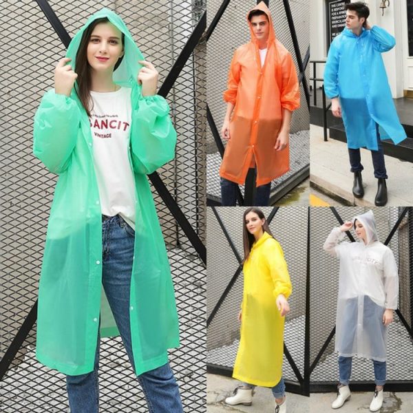 Disposable PEVA Environment Transparent Raincoat Outdoor Hiking Siamese Raincoat (Pink) - Image 7