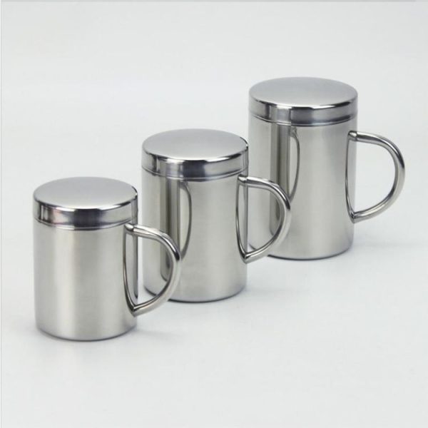 304 Stainless Steel Double Insulation Coffee Drink Milk Water Mugs Durable Drinking Cup with Lid 280ml - Image 2