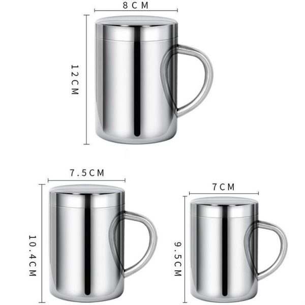 304 Stainless Steel Double Insulation Coffee Drink Milk Water Mugs Durable Drinking Cup with Lid 280ml - Image 6
