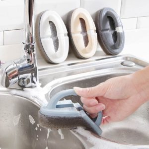 2 PCS Foldable Bathroom Toilet Kitchen Glass Wall Brush Bottom Sponge Brush Tool, Color Delivery Randomly