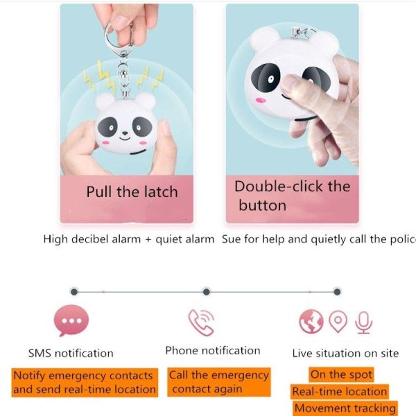 130dB Intelligent Anti-wolf Alarm Personal Anti-wolf Device Female Safety Protection (Pink) - Image 4