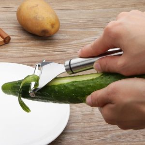 Stainless Steel Peeler Fruit Knife Planer Multi-function Kitchen Scraper Potato Peeling Knife (Triangular Planer)
