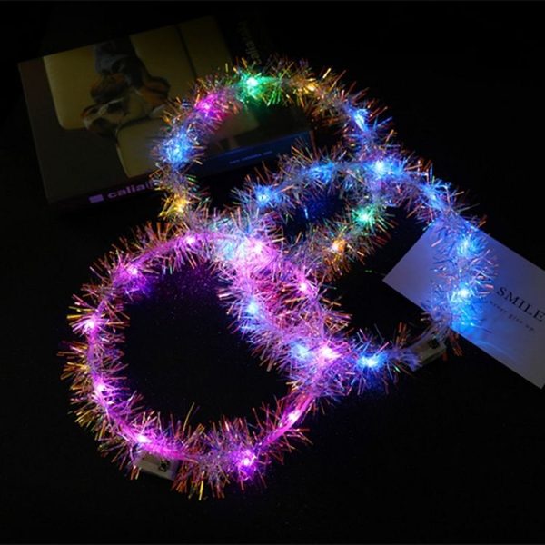 3 PCS LED Light Glowing Flower Head Ring for Children Outdoor Evening Party (Blue) - Image 4