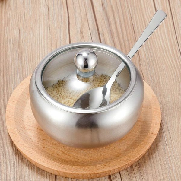 Stainless Steel Seasoning Jar Set Home Kitchen Seasoning Box Combination, Specification: Tomato Spice Jar Medium - Image 2