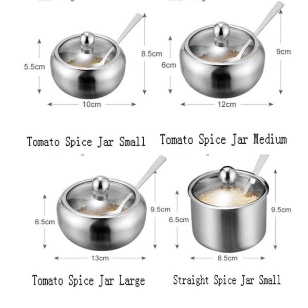 Stainless Steel Seasoning Jar Set Home Kitchen Seasoning Box Combination, Specification: Gourd Seasoning Jar Trumpet - Image 7