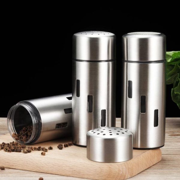 Stainless Steel Sauce Jars Chili Jars Barbecue Condiments Box Seasoning Jar Set, Specification: Small Hole - Image 4