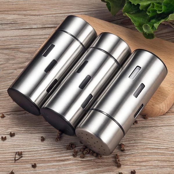 Stainless Steel Sauce Jars Chili Jars Barbecue Condiments Box Seasoning Jar Set, Specification: Small Hole - Image 5