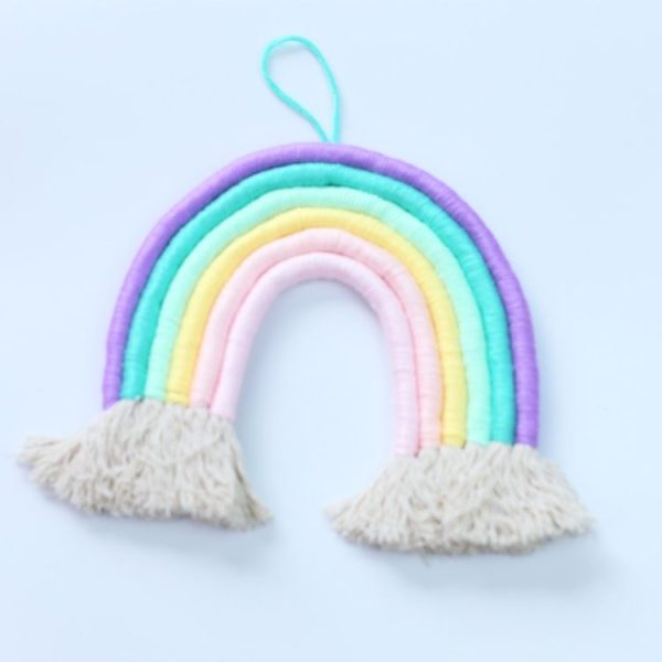 Rainbow Hand-woven Ornaments Tassel Decorative Wall Hanging Photo Props (Purple) - Image 2