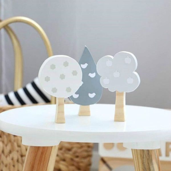 Wooden Tree Three-piece Set of Building Ornaments Photography Props Children Room Decoration (Set 3) - Image 3