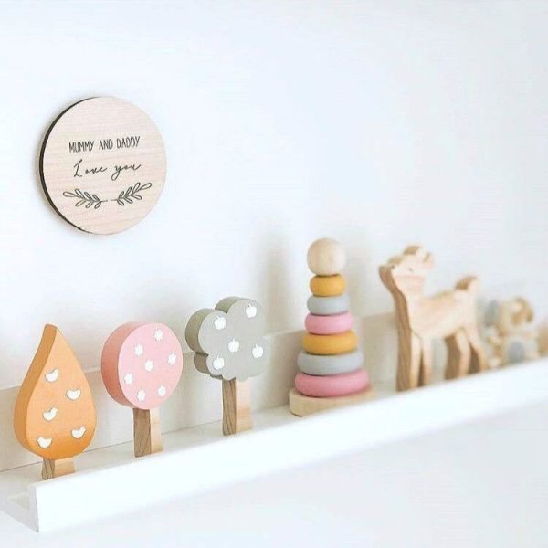 Wooden Tree Three-piece Set of Building Ornaments Photography Props Children Room Decoration (Set 3) - Image 4
