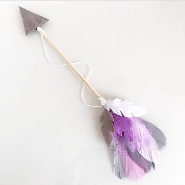 Wooden Arrow Feather Pendant Game Tent Decoration (Purple White)