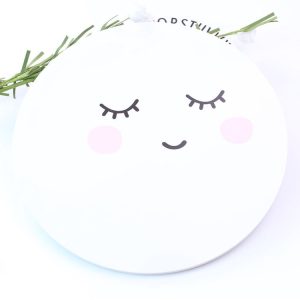 Solid Wood Moon Small Fresh Wall Hanging Home Decoration