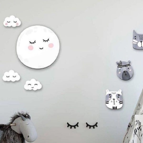 Solid Wood Moon Small Fresh Wall Hanging Home Decoration - Image 5