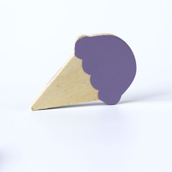 Wooden Ice Cream Hook Children Room Home Decoration (Purple) - Image 2