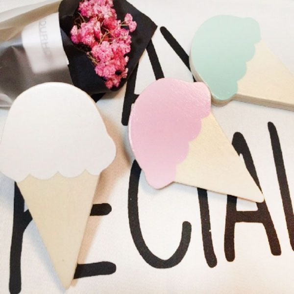 Wooden Ice Cream Hook Children Room Home Decoration (Purple) - Image 3