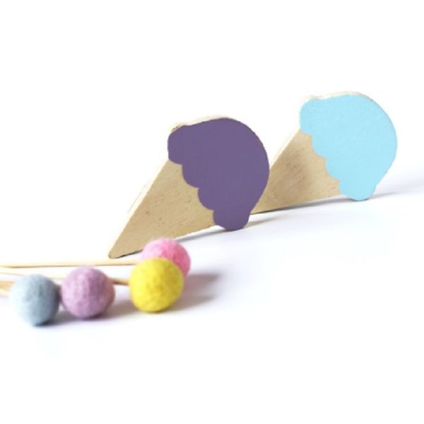 Wooden Ice Cream Hook Children Room Home Decoration (Purple) - Image 4
