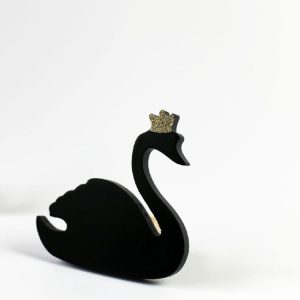 Wooden Swan Hook Children Room Children Clothing Store Wall Rack Decoration Photography Props (Black)