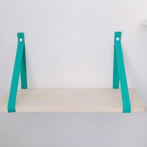 Simple Pine Felt Handger Creative Color Strip Single Layer Wood Shelf Rack (Mint Green)