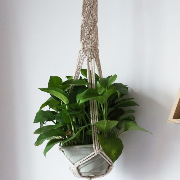 Home Bohemian Style Weaving Suspension Flower Pot Holder (B) - Image 4