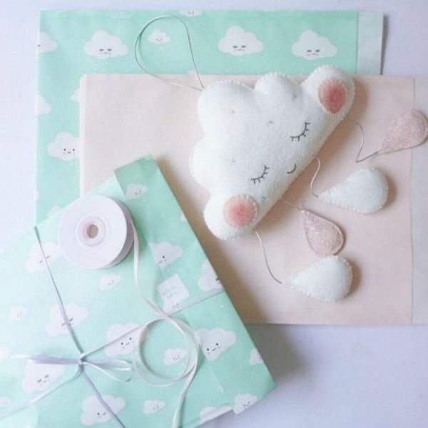 Cloud Raindrops Felt Pendants Home Children Tent Decoration (White Plus Pink Raindrops) - Image 6