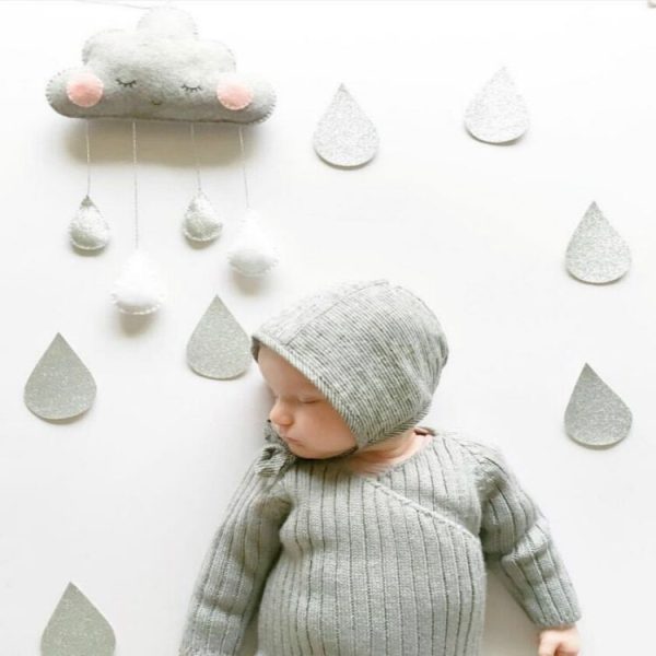 Cloud Raindrops Felt Pendants Home Children Tent Decoration (White Plus Pink Raindrops) - Image 7