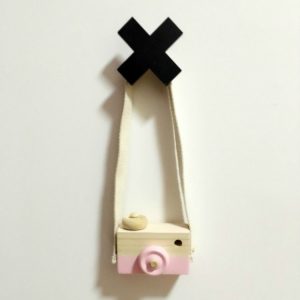 Children Room Wooden Cross Clothes Hook Decoration Wall Mount, Size: 10X10cm