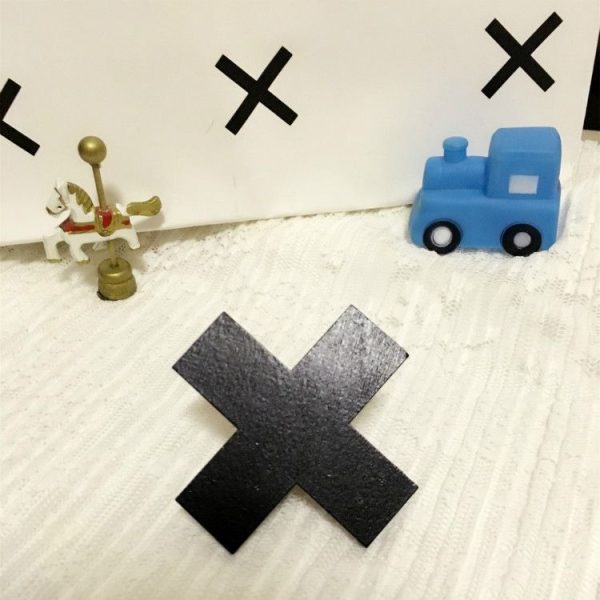 Children Room Wooden Cross Clothes Hook Decoration Wall Mount, Size: 10X10cm - Image 4