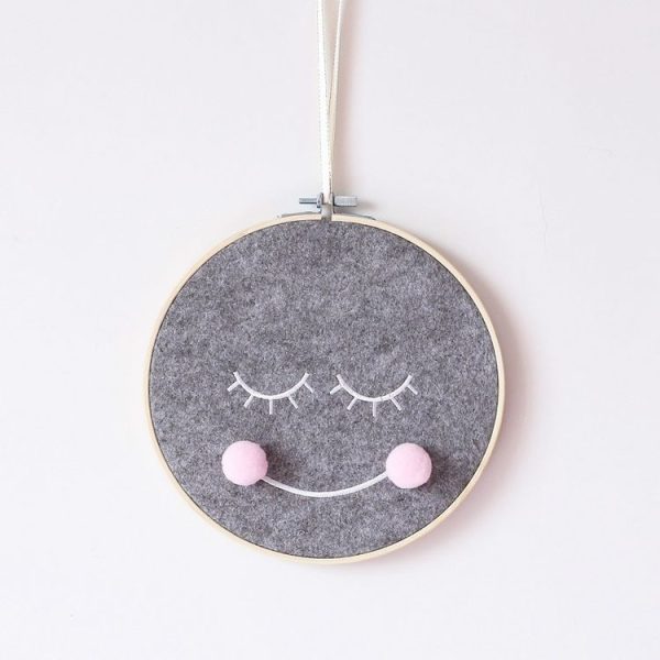 Felt Smiley Tent Pendant Wall Decoration Children Room Children Clothing Store Props, Size: Large (Pink Ball) - Image 2
