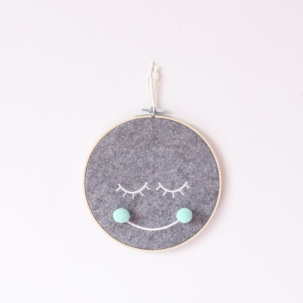 Felt Smiley Tent Pendant Wall Decoration Children Room Children Clothing Store Props, Size: Medium (Green Ball)