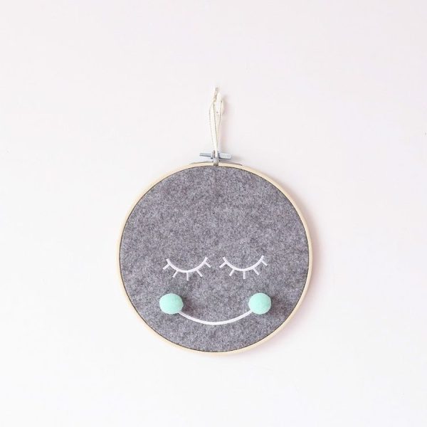Felt Smiley Tent Pendant Wall Decoration Children Room Children Clothing Store Props, Size: Medium (Green Ball) - Image 2