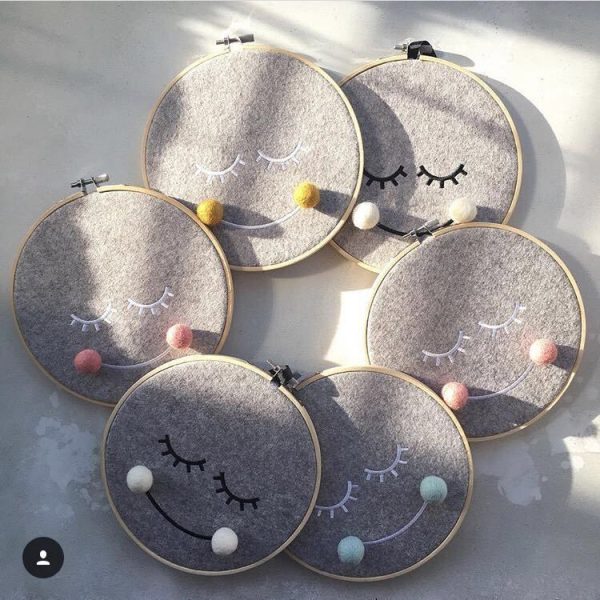Felt Smiley Tent Pendant Wall Decoration Children Room Children Clothing Store Props, Size: Medium (Green Ball) - Image 6