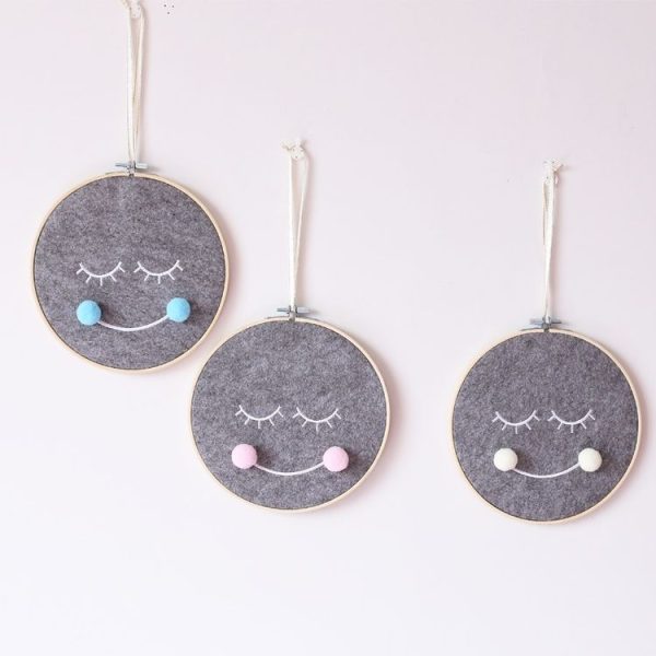 Felt Smiley Tent Pendant Wall Decoration Children Room Children Clothing Store Props, Size: Small (Green Ball) - Image 5