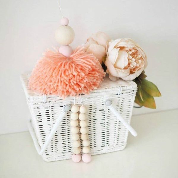 Children Tent Hair Ball Angel Wooden Beads Villain Pendant Decoration Toys (Inulin) - Image 3