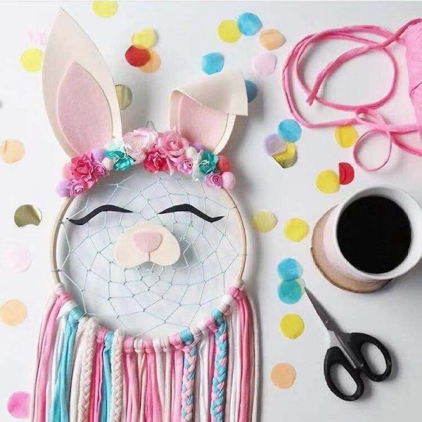 Creative Hand-woven Crafts Winking Rabbit Dream Catcher Home Car Wall Hanging Decoration - Image 2
