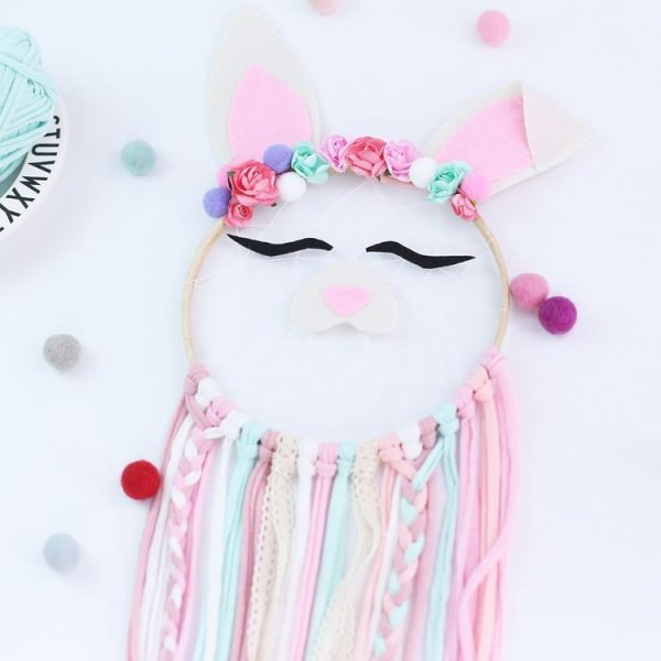 Creative Hand-woven Crafts Winking Rabbit Dream Catcher Home Car Wall Hanging Decoration - Image 4