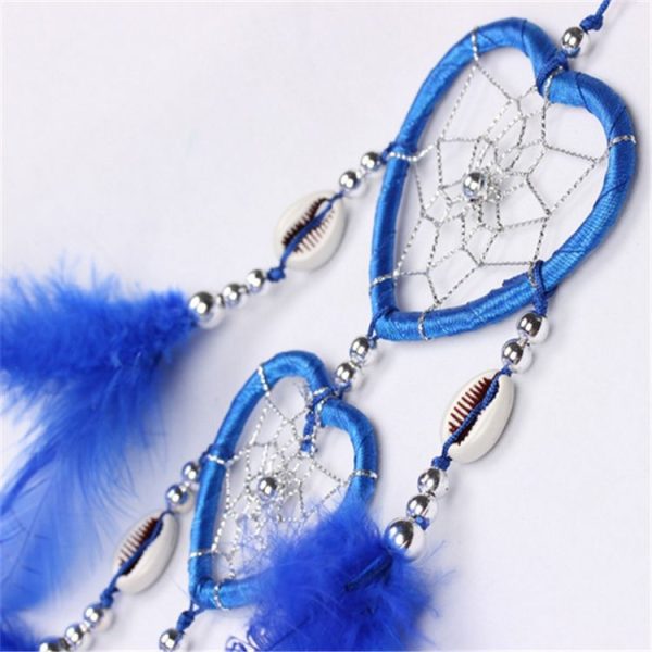 Dreamcatcher Pendant Up And Down Double Ring Peach Heart Dream Catcher (Purple) - Image 5