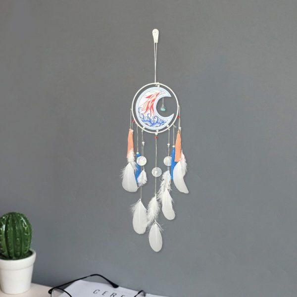 Creative Lace Hand-woven Crafts Koi Embroidered Crystal Dream catcher Home Car Wall Hanging Decoration - Image 2