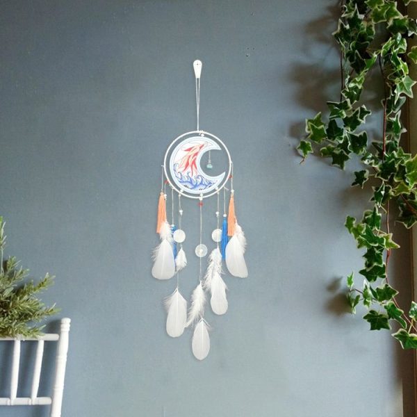 Creative Lace Hand-woven Crafts Koi Embroidered Crystal Dream catcher Home Car Wall Hanging Decoration - Image 3