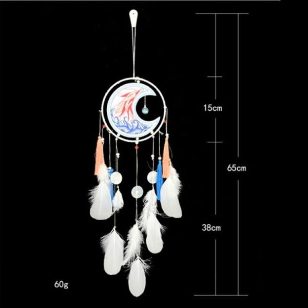 Creative Lace Hand-woven Crafts Koi Embroidered Crystal Dream catcher Home Car Wall Hanging Decoration - Image 6