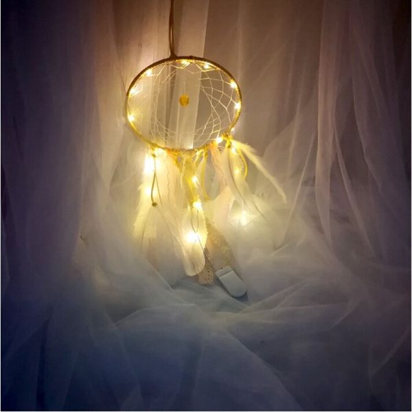 2 PCS Creative Lace Hand-woven Crafts Crystal White Dream catcher Home Car Wall Hanging Decoration - Image 2