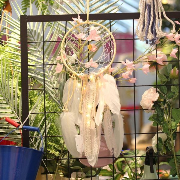 2 PCS Creative Lace Hand-woven Crafts Crystal White Dream catcher Home Car Wall Hanging Decoration - Image 8