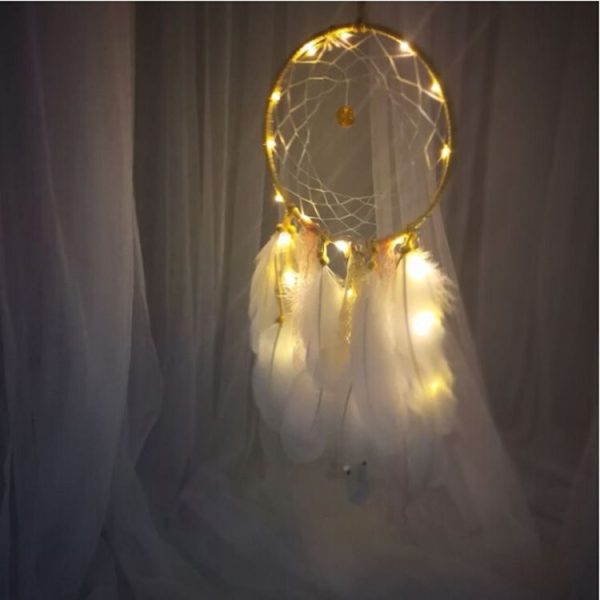 2 PCS Creative Lace Hand-woven Crafts Crystal White Dream catcher Home Car Wall Hanging Decoration - Image 9