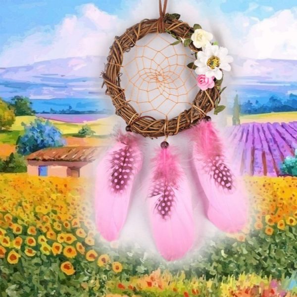 Creative Grass Woven Flower Embellishment Dream Catcher Home Decoration - Image 2