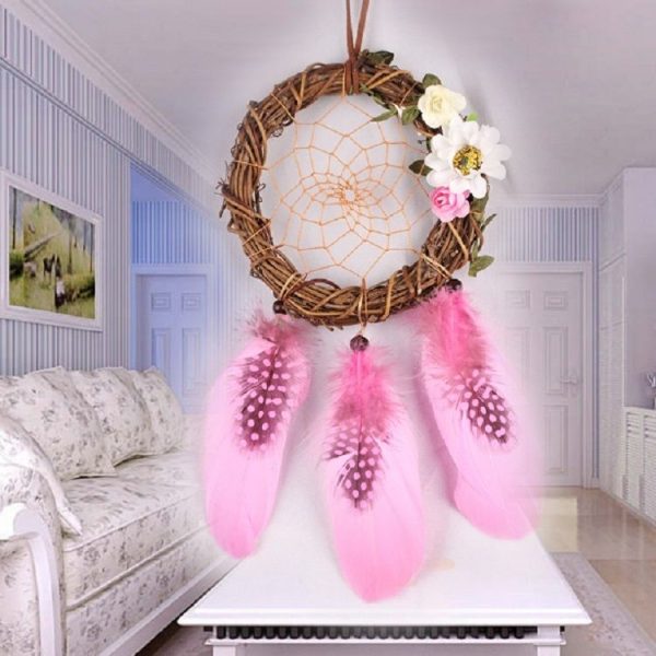 Creative Grass Woven Flower Embellishment Dream Catcher Home Decoration - Image 4