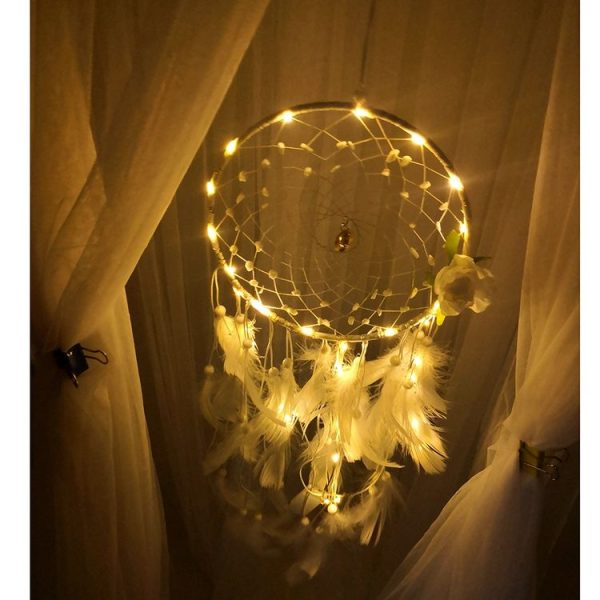 MS0011CD White Flowers Christmas Lantern Dreamcatcher Hanging Holiday Gift Party Decoration with 2m Lamp - Image 5