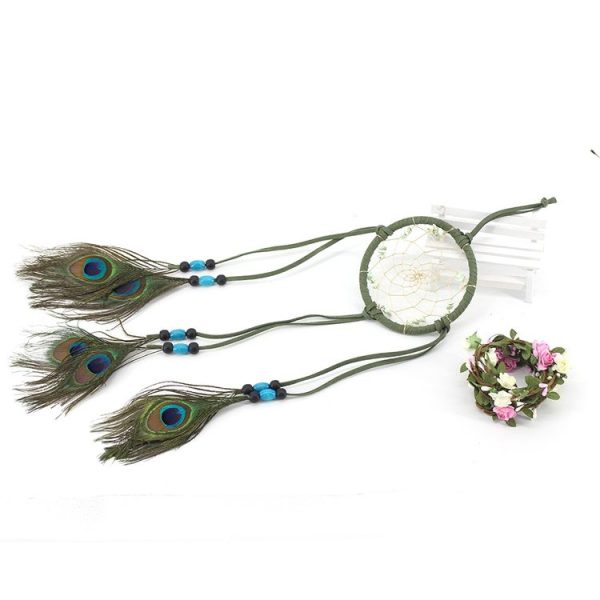 Single Ring Natural Feather Dream Catcher Home Wall Decoration - Image 4